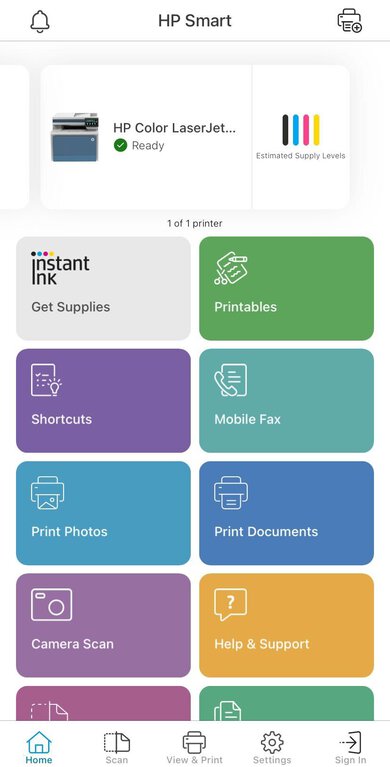 HP Color LaserJet Pro MFP 4301fdw App Printscreen