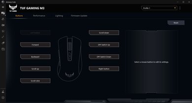 ASUS TUF Gaming M3 Software settings screenshot