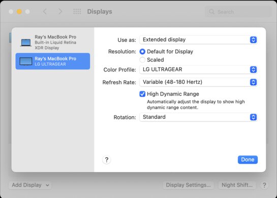 LG 32GP850-B/32GP83B-B macOS Screenshot