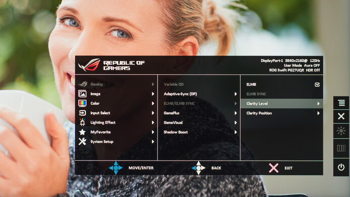 ASUS ROG Swift PG27UQR OSD Picture