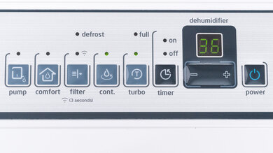 Midea MAD50PS1WS Controls And Display