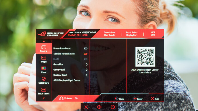 ASUS ROG Strix OLED XG32UCWMG OSD Picture