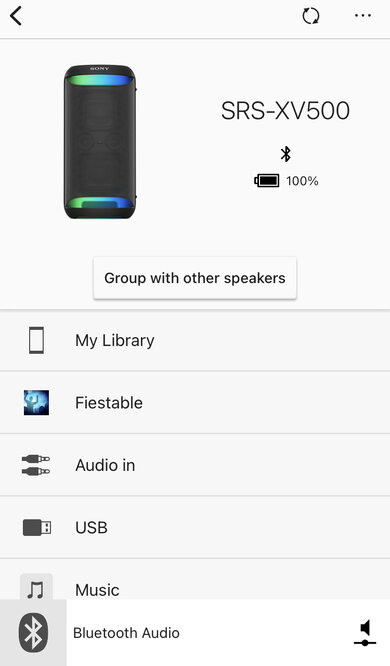 Sony SRS-XV500 App Picture