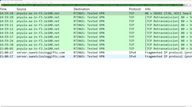 Proton VPN Free Wireshark IP And DNS Leak Screenshot