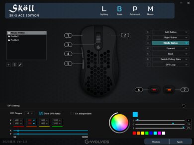 G-Wolves Skoll SK-S ACE Edition Software settings screenshot