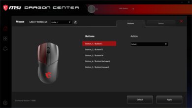MSI CLUTCH GM41 LIGHTWEIGHT WIRELESS  Software settings screenshot