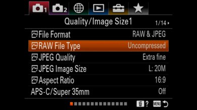 Sony α7C Screen Menu Picture