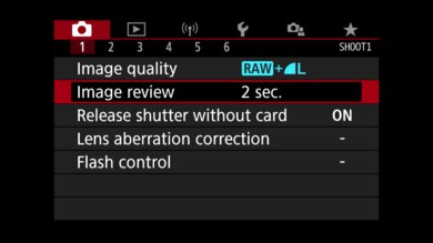 Canon EOS Rebel SL3/250D Screen Menu Picture