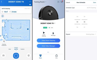 Ecovacs DEEBOT OZMO T8 AIVI Companion App Screen Grabs