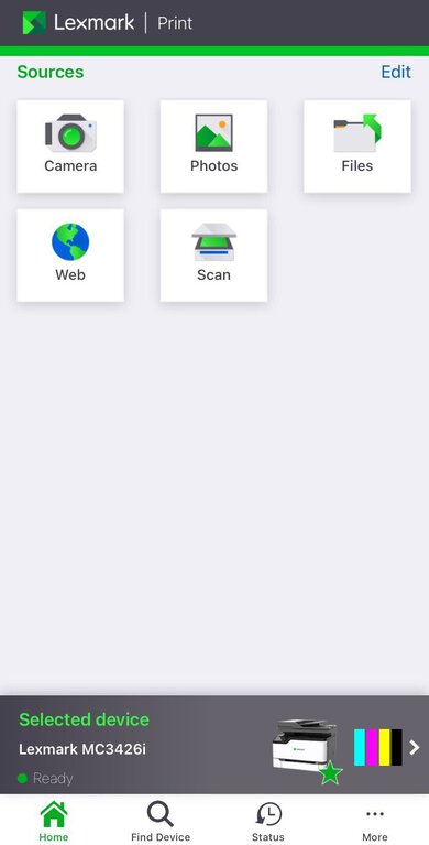 Lexmark MC3426i App Printscreen