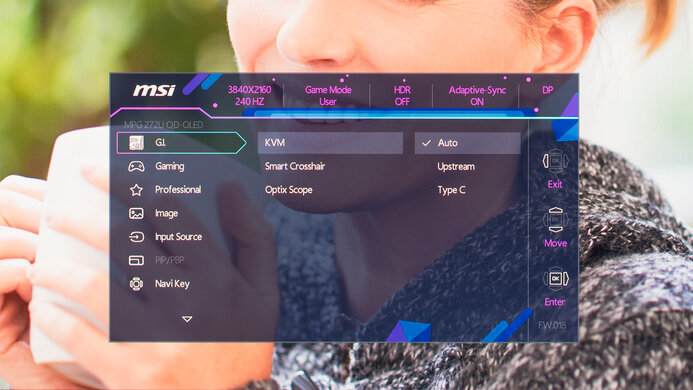 MSI MPG 272URX QD-OLED OSD Picture