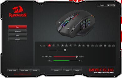 Redragon M913 Impact Elite Software settings screenshot