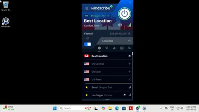 Windscribe Free VPN Destination Selection Example