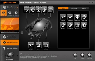 COUGAR Revenger Software settings screenshot