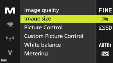 Nikon COOLPIX P950 Screen Menu Picture