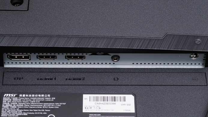 MSI Optix G273QF Inputs 1