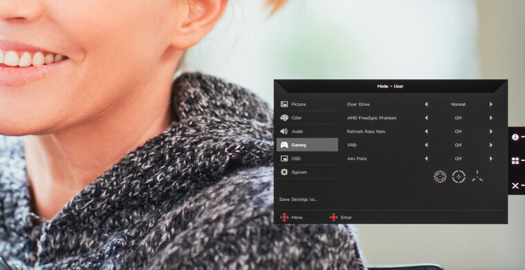 Acer Nitro XV282K KVbmiipruzx OSD Picture