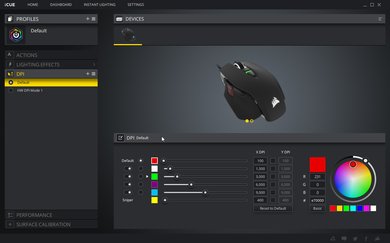 Corsair M65 RGB Elite Software settings screenshot