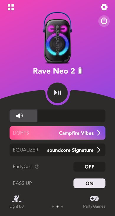 Anker Soundcore Rave Neo 2 App Picture