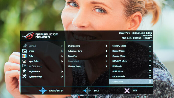 ASUS ROG Swift OLED PG42UQ OSD Picture
