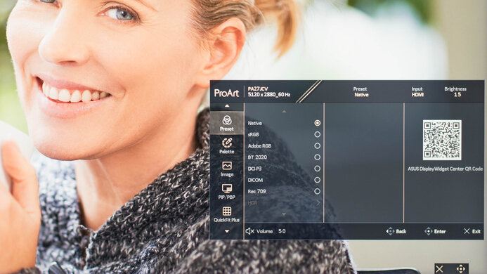 ASUS ProArt Display PA27JCV OSD Picture
