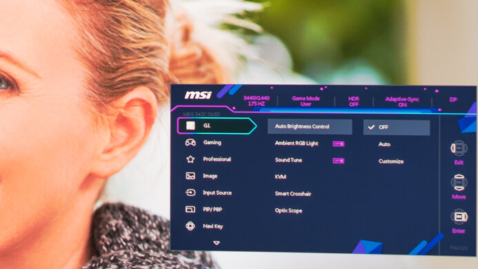 MSI MEG 342C QD-OLED OSD Picture