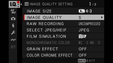 Fujifilm GFX100RF Screen Menu Picture