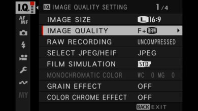 Fujifilm X-H2 Screen Menu Picture