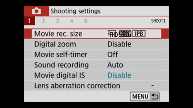 Canon EOS Rebel T8i/850D Screen Menu Picture