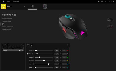 Corsair M65 PRO RGB Software settings screenshot