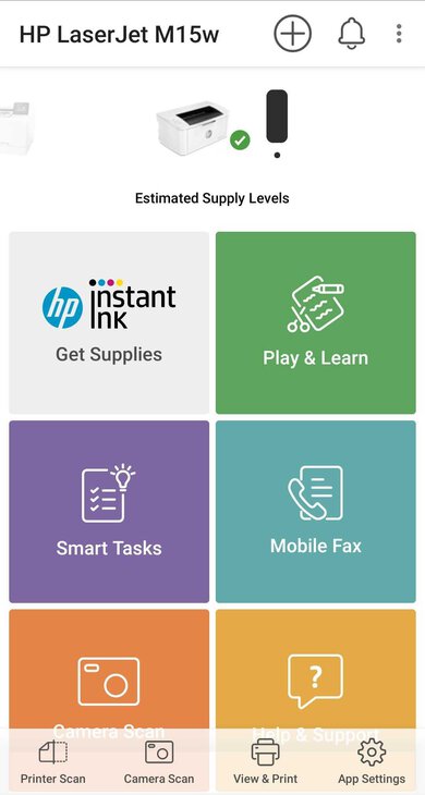 HP LaserJet Pro M15w App Printscreen