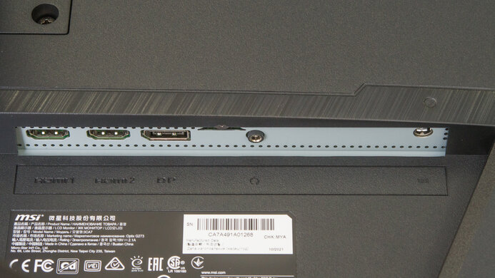 MSI Optix G273 Inputs 1