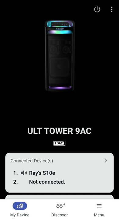Sony ULT TOWER 9AC App Picture