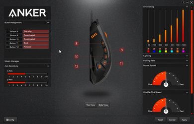 Anker High Precision Gaming Mouse Software settings screenshot