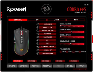 Redragon COBRA M711-FPS Software settings screenshot