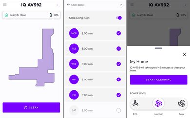 Shark IQ Robot AV992 Companion App Screen Grabs