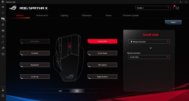 ASUS ROG Spatha X Software settings screenshot