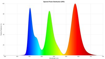 ASUS ROG Swift OLED PG32UCDM Spectral Power Distribution Sample
