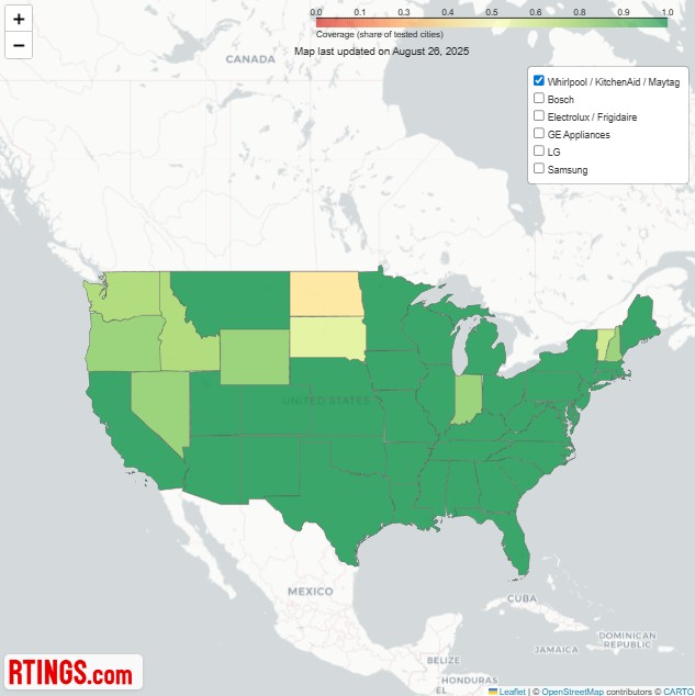 Image of the Service Coverage Map