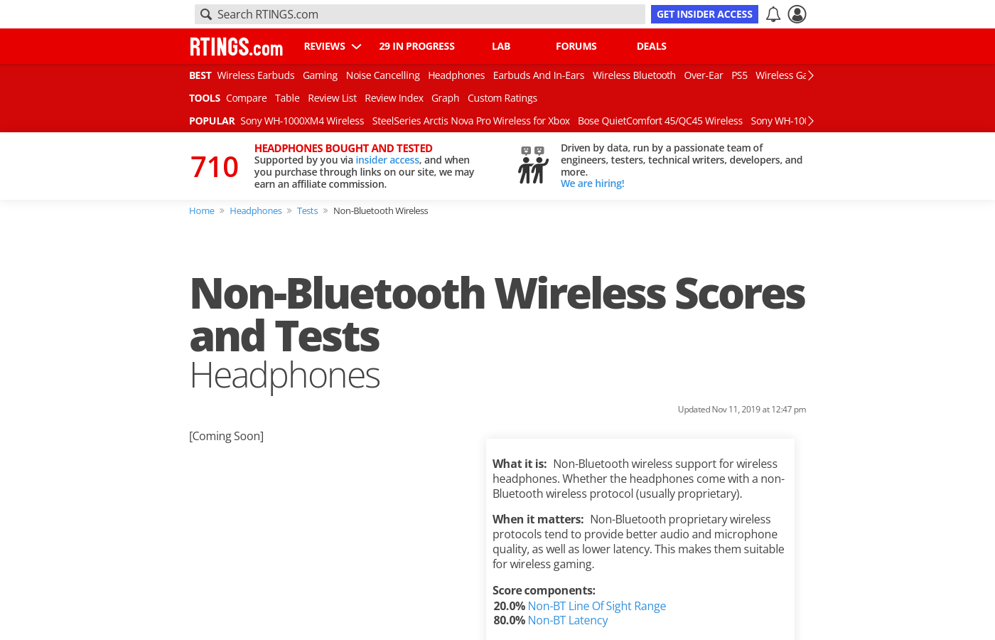 Non-Bluetooth Wireless Scores and Tests: Headphones