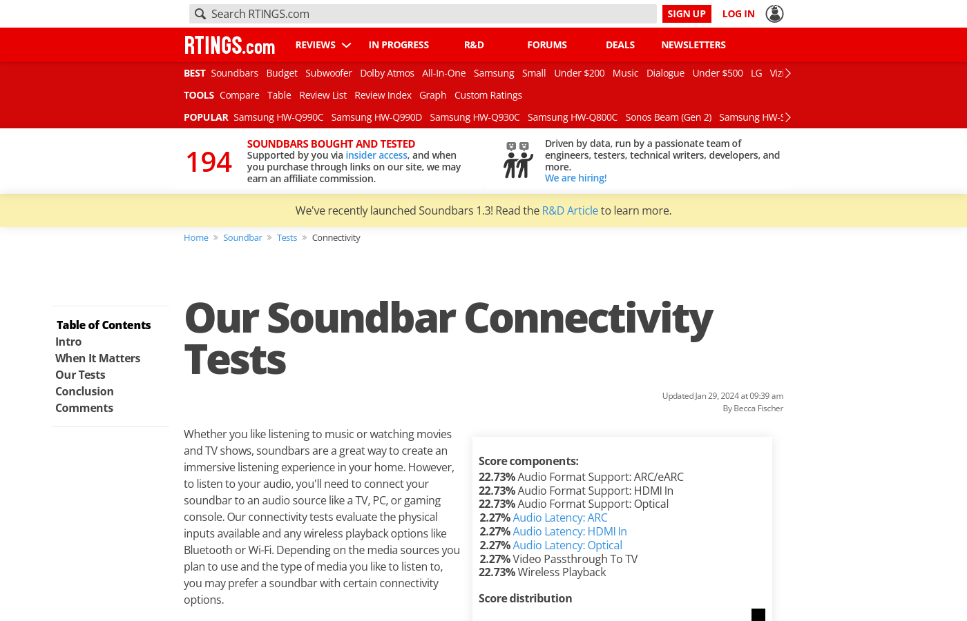 rtings best soundbar