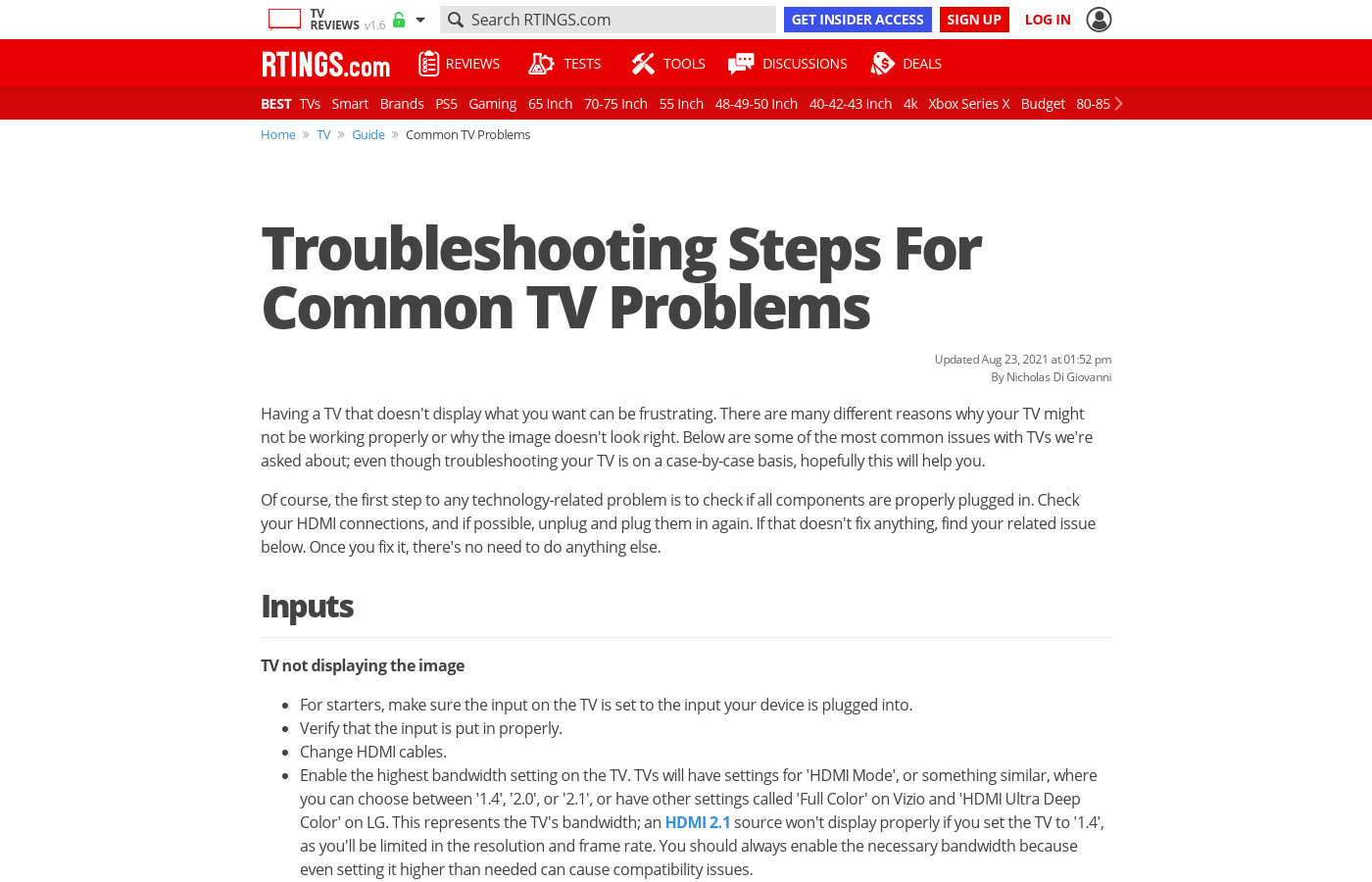 Troubleshooting Steps For Common Tv Problems Rtings Com