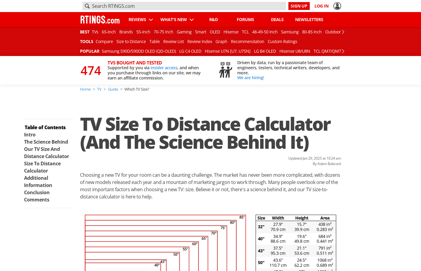 Tv Viewing Distance Chart Samsung