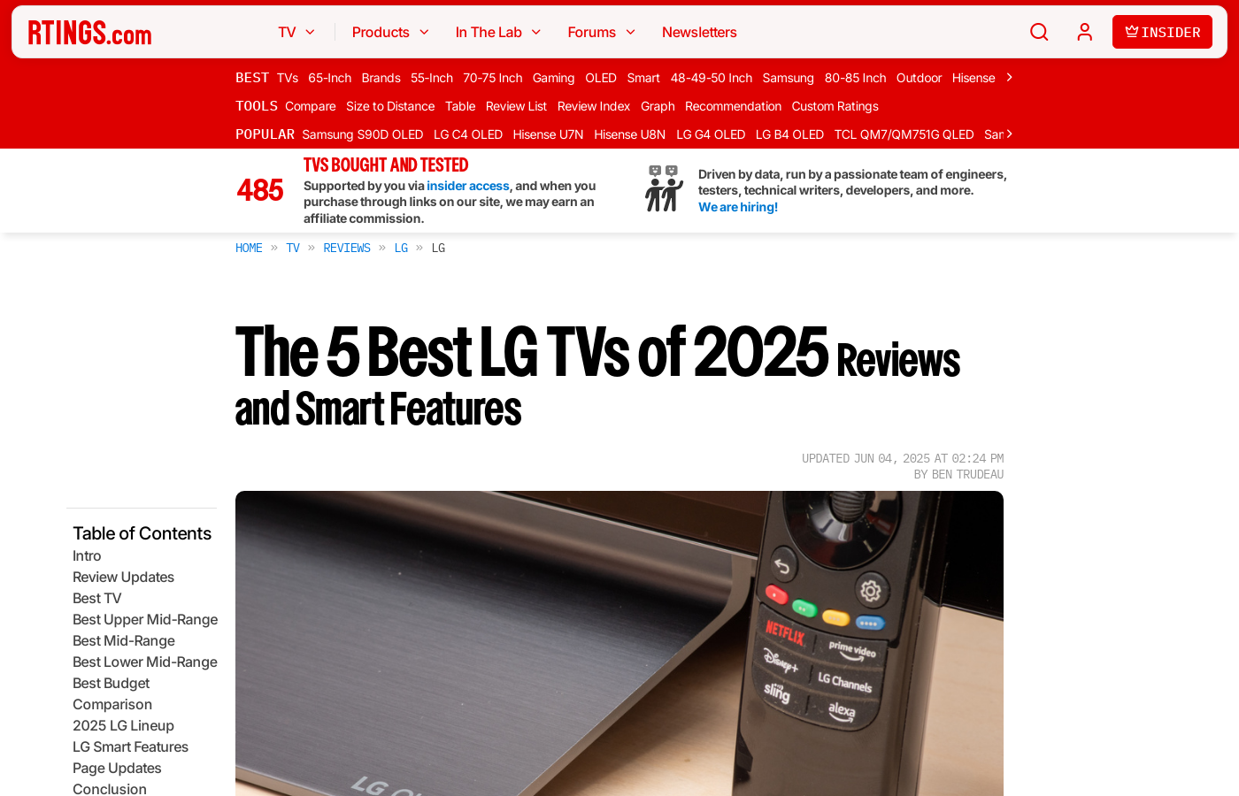 Lg Tvs 2019 Reviews And Smart Features Rtings
